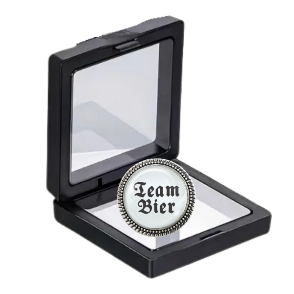 "Team Bier" Brosche in Geschenk-Etui – Das ideale Geschenk für jeden Bierliebhaber